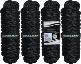 AB-0045-BK04 AMARINE MADE Double Braid Boat Dock Line Marine
