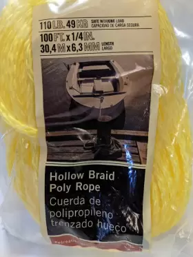 349282 BLUE HAWK Hollow Braid Poly Rope #3