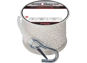 Extreme Max 3006.2069 Boattector Hollow Braid Mfp Anchor Line/hook 3/8x50ft White