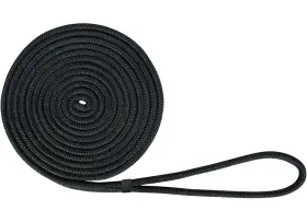 Extreme Max 3006.2117 Boattector Double Braid Nylon Dock Line - 1/2 Inch X 20ft Black