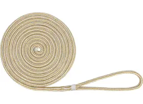 Extreme Max 3006.2144 Boattector Double Braid Nylon Dock Line 5/8x35ft White/gold