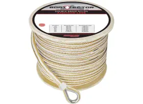Extreme Max 3006.2267 Boattector 1/2 Inch X 300ft Double Braid Nylon Anchor Line Gold