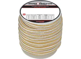 Extreme Max 3006.2321 Boattector Double Braid Nylon Dock Line 3/4x30ft White/gold