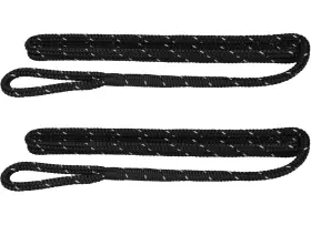 Extreme Max 3006.2603 Premium Double Braid Fender Line 3/8 Inch X6ft Blk With Reflective Tracer 2pk