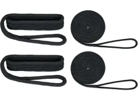 Extreme Max 3006.2693 Boattector Doublebraid Nylon Dockside Rope Pack 1/2 Inch Black