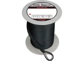 Extreme Max 3006.3472 Boattector Solidbraid Mfp Anchor Line/thimble 1/2x150ft Blk