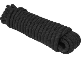Extreme Max 3008.0313 16-strand Diamond Braid Utility Rope 3/8 Inch X 50ft Black