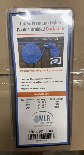 X001EUQ98X MAPLE LEAF ROPE Mlr Double Braided Dock Line Solid