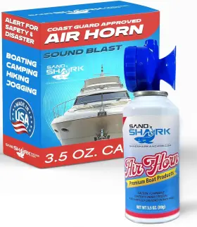 SS-AIRHORN-3.5 SANDSHARK ANCHOR Air Horn Loud Coast Guard