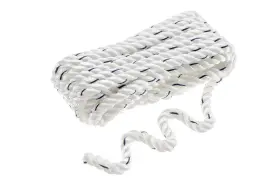 Seachoice 47561 Premium 3-strand Twisted Nylon Dock Line White With Blue Tracer