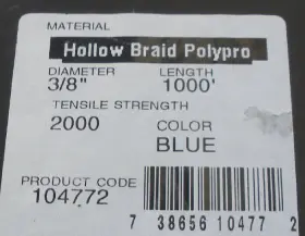 500253 UNICORD Strand Braid Mono Rope Diamond 1000 #2