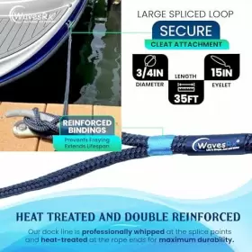WRXFL34X35DSB WAVESRX Tr Box Dock Lines Boat Pontoon Loop #3
