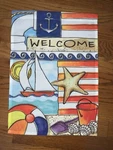 American Flag Anchor Beach Ball Sand Seashell Mini Outdoor Garden Tw4j. Fixed Price $14.00.