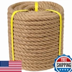 Derzinet Natural Jute Rope - 3/4 Inch X 200 Feet Twisted Manila Thick Hemp. Fixed Price $134.38.