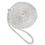 New England Ropes 5/8" Premium 3-strand Dock Line - White W/tracer 35'. Fixed Price $92.73.