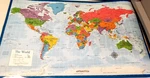 Palace Learning Laminated World Map 18"x 29" Wall Chart Assorted Colors 2 Sided. Fixed Price $29.99.