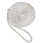 New England Ropes 5/8" Premium 3-strand Dock Line - White W/tracer 35'. Fixed Price $82.99.