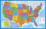 Palace Learning Laminated Usa Map - 18" X 29" Wall Chart Of The United. Fixed Price $18.89.