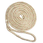 New England Ropes 1/2" Double Braid Dock Line - White/gold W/tracer 15'. Fixed Price $34.49.